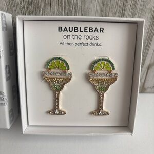 Baublebar On The Rocks Lime Margarita Drink Cocktail Drop Statement Earrings